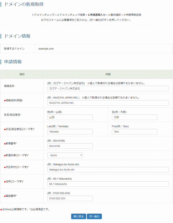 申請書類入力